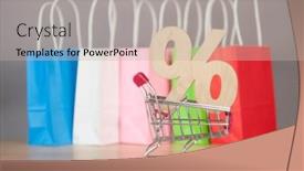  Presentation with shopping trolley - Audience pleasing slide deck consisting of e-commerce-online-shopping-idea backdrop and a mint green colored foreground