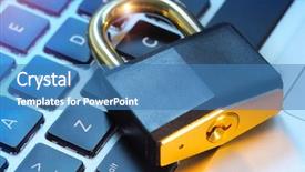  Presentation with computer security - Audience pleasing slide deck consisting of e commerce security - padlock on computer keyboard backdrop and a teal colored foreground