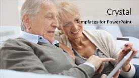  Presentation with senior couple - Presentation theme with beautiful movement of fighting fish background and a  colored foreground.