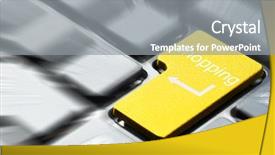  Presentation with doll button eyed - Theme enhanced with museum - old retro equipment typewriter background and a violet colored foreground