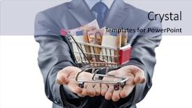  Presentation with money - PPT layouts featuring shopping cart full of money background and a mint green colored foreground