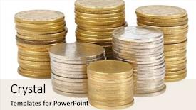  Presentation with one swot - Slide deck with e commerec tempelete - one euro coin isolated background and a  colored foreground