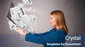  Presentation with notebook paper pieces of ready - Beautiful PPT layouts featuring e discovery - casual pretty young woman holdin backdrop and a ocean colored foreground