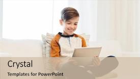  Presentation with technology and children - Amazing slide deck having e entertainment - leisure children technology and people backdrop and a soft green colored foreground