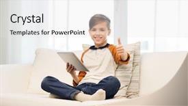  Presentation with technology - Cool new slides with e entertainment - leisure children technology and people backdrop and a white colored foreground