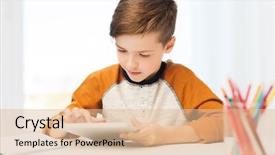  Presentation with black children and technology - Slide set consisting of e entertainment - leisure children technology and people background and a lemonade colored foreground