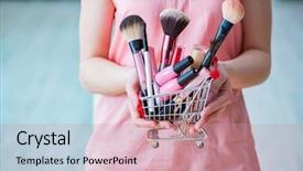  Presentation with nail care tools - Amazing slide set having e health - beauty products nail care tools backdrop and a coral colored foreground