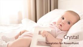  Presentation with cute baby - Colorful slide deck enhanced with e health - cute little baby with letter backdrop and a lemonade colored foreground