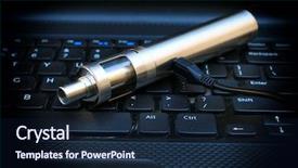  Presentation with cigarette - Cool new presentation with e health - e-cigarette plugged into the side backdrop and a navy blue colored foreground