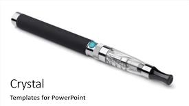  Presentation with cigarette - Amazing presentation design having e health - electronic cigarette isolated on white backdrop and a white colored foreground