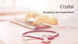  Presentation with healthcare - Colorful slide set enhanced with e health - healthcare hospital and medicine concept backdrop and a pink colored foreground