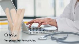  Presentation with laptop wireless - Audience pleasing slides consisting of e health - side view close-up backdrop and a lemonade colored foreground