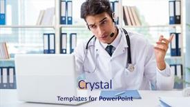  Presentation with telehealth - Slide deck consisting of e health - young male doctor in telehealth background and a sky blue colored foreground