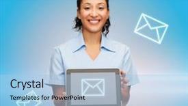  Presentation with healthcare communication - Presentation theme having e health app - healthcare communication medicine and technology background and a light blue colored foreground