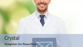  Presentation with medicine - Colorful PPT theme enhanced with e health app - medicine profession and healthcare concept backdrop and a  colored foreground