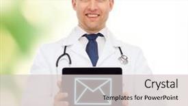  Presentation with healthcare - Colorful PPT theme enhanced with e health app - medicine profession and healthcare concept backdrop and a light gray colored foreground