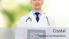  Presentation with medicine - Colorful presentation enhanced with e health app - medicine profession and healthcare concept backdrop and a lemonade colored foreground