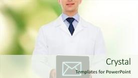  Presentation with medicine - Slide deck enhanced with e health app - medicine profession and healthcare concept background and a cream colored foreground