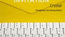  Presentation with invitation - PPT theme enhanced with e invited - invitation message on envelope background and a gold colored foreground