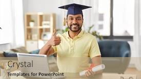  Presentation with learning - Slide deck consisting of e-learning-education-and-people background and a coral colored foreground