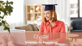  Presentation with learning - Presentation design having e-learning-education-and-people background and a coral colored foreground