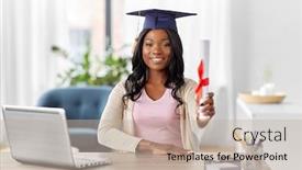  Presentation with african people - PPT theme consisting of e-learning-education-and-people background and a mint green colored foreground