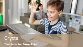  Presentation with learning - Slide set consisting of e-learning-education-and-school background and a coral colored foreground