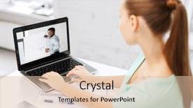  Presentation with learning technology - Presentation theme featuring e-learning education and technology background and a lemonade colored foreground