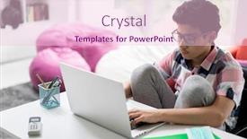  Presentation with learning - Amazing presentation theme having e-learning-online-education backdrop and a lemonade colored foreground