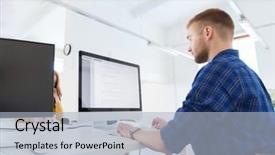  Presentation with art stem education science technology - Slide deck enhanced with e learning system - business technology education and people background and a light blue colored foreground