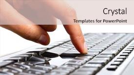  Presentation with kyc button representing know - Colorful slide deck enhanced with e learning system - female finger pressing enter button backdrop and a lemonade colored foreground