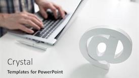  Presentation with mail - Beautiful slide set featuring e-mail-at-symbol backdrop and a white colored foreground