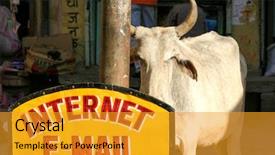  Presentation with internet and communication - Audience pleasing PPT theme consisting of e-mail internet in indian backdrop and a gold colored foreground