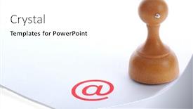  Presentation with stamp - Cool new slide deck with e-mail-red-rubber-stamp backdrop and a white colored foreground
