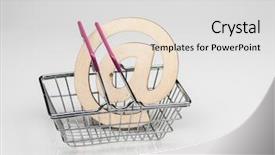  Presentation with shopping trolley - Colorful theme enhanced with e mail sign in trolley backdrop and a light gray colored foreground