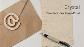  Presentation with old crumpled paper - Slide deck having e-mail-sign background and a soft green colored foreground