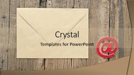  Presentation with envelope - PPT theme enhanced with e-mail symbol and blank background and a  colored foreground