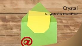  Presentation with mail - Beautiful slide deck featuring e-mail symbol and colorful backdrop and a coral colored foreground