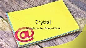  Presentation with mail - PPT theme having e-mail symbol and pile background and a yellow colored foreground