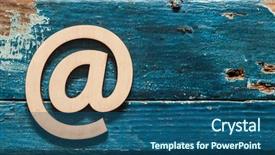  Presentation with om aum symbol - Amazing slide set having e-mail symbol on wooden backdrop and a ocean colored foreground