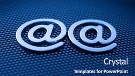  Presentation with blue gears engineering technology backdrop - PPT layouts featuring e-mail symbols blue technology background and a ocean colored foreground