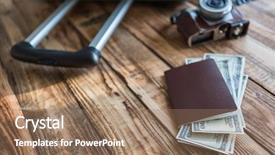  Presentation with passport - Slide deck enhanced with e money - blank passport and camera background and a coral colored foreground