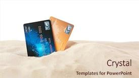  Presentation with white sand - Presentation theme having e numbers - credit cards in sand background and a lemonade colored foreground