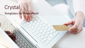  Presentation with hand world hands of jesus - Slide set featuring e payment - female hands with credit card background and a lemonade colored foreground