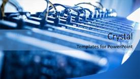  Presentation with business process - Colorful slide set enhanced with e process - bitcoin miners standing backdrop and a teal colored foreground