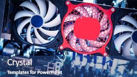  Presentation with mining - Beautiful slide set featuring e process - cryptocurrency mining machine e-business device backdrop and a ocean colored foreground