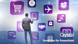  Presentation with trading online - Audience pleasing slide deck consisting of e ticket - businessman in online trading backdrop and a ocean colored foreground