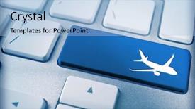  Presentation with travel - Slide set consisting of e ticket - travel concept keyboard of modern background and a light blue colored foreground
