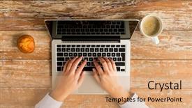  Presentation with technology in adult education - PPT theme with e top up - business education people and technology background and a  colored foreground