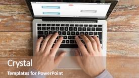  Presentation with internet communication - Amazing theme having e top up - business internet communication people backdrop and a coral colored foreground